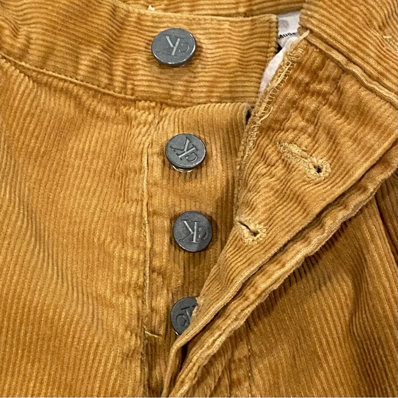 Calvin Klein Jeans Corduroy Pants Juniors 3 Low Rider Straight Button Fly Camel - Picture 4 of 15